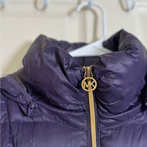 Michael Kors Plum Puffer Jacket with Gold Details - Picture 4 of 13